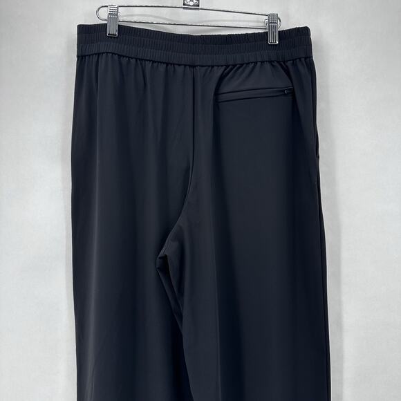 Athleta Pinnacle High Rise Trouser Womens 10 Black Wide Leg Knit Athleisure City - Picture 8 of 12